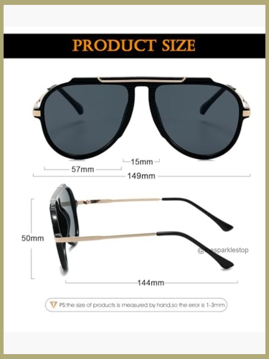 Oversized Retro Aviator Sunglasses Gold Metal Pilot Shades main image 6